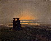 Caspar David Friedrich Sunset oil painting